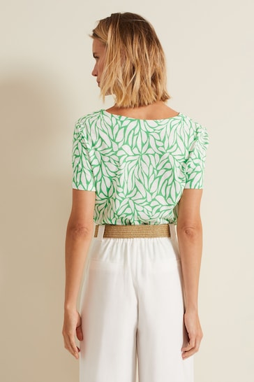 Phase Eight Green Alice Leaf Print Top