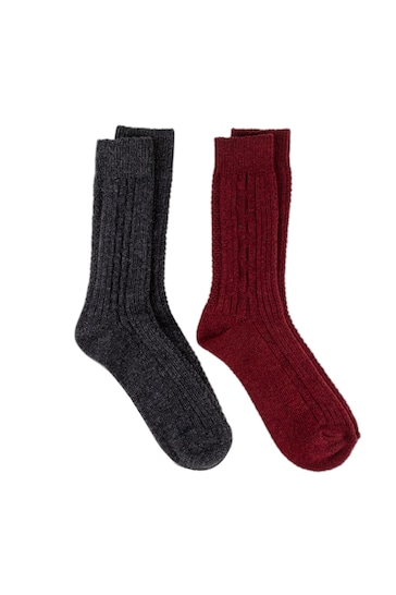 Totes Grey Twin Pack Thermal Wool Blend Socks
