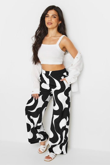 PixieGirl Petite Black Swirl Print Trousers