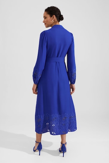 Hobbs Blue Ada Embroidered Dress
