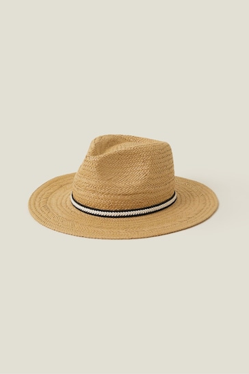 Accessorize Monotone Trim Brown Trilby Hat