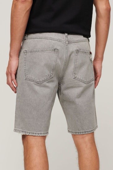 Superdry Grey Straight Denim Shorts