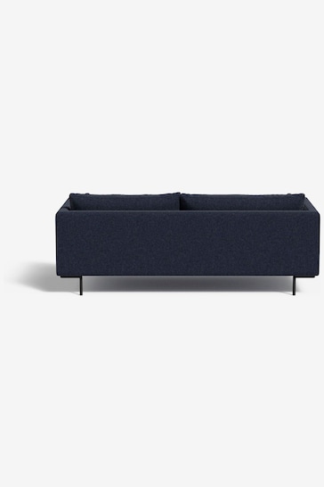 MADE.COM Textured Weave Navy Blue Harlow 3 Seater Sofa