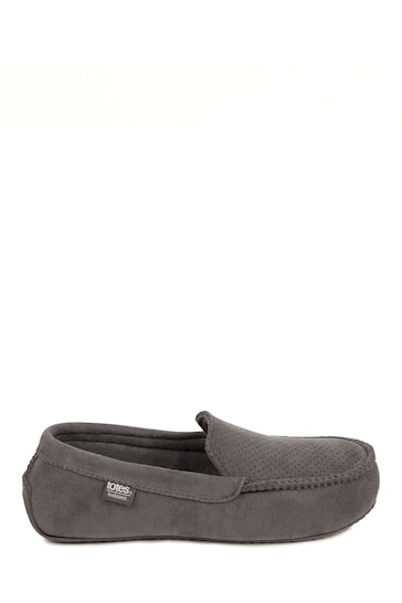 Totes Grey Isotoner Airtex Suedette Moccasins Slippers