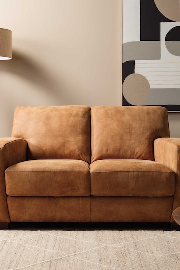 Barker and Stonehouse Brown Kansas Leather Loveseat
