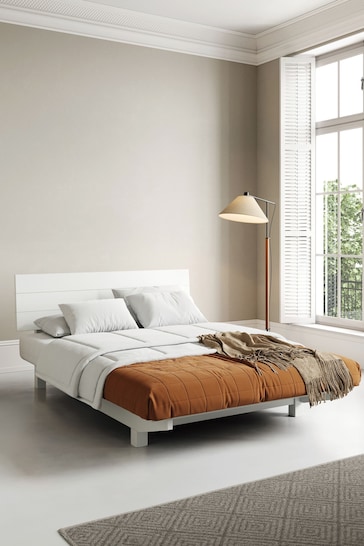 Get Laid Beds White Floating Space Saver Solid Wood Bed