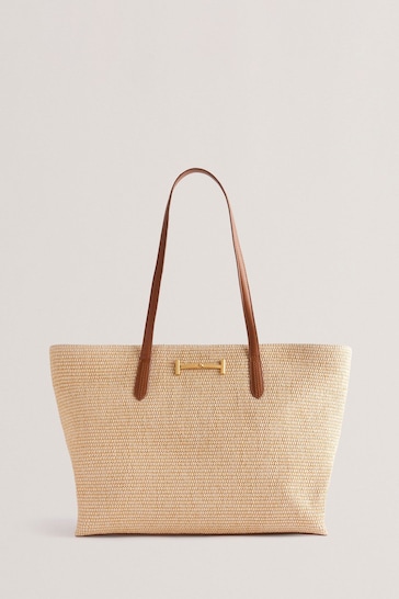 Ted Baker Brown Edanes Large Woven Zip Tote Bag