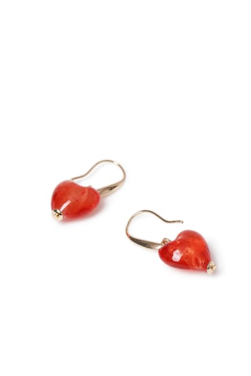 Aela Red Heart Mini Drop Earrings