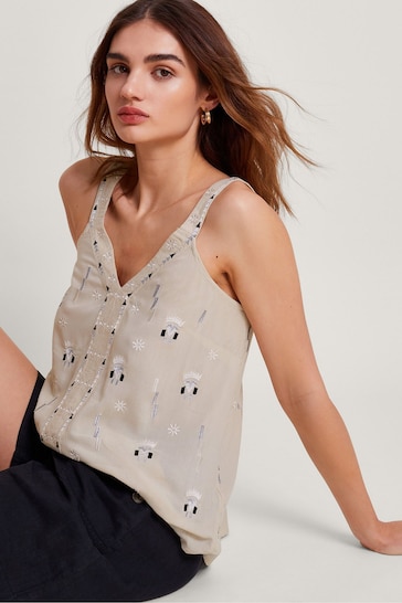 Monsoon Natural Fia Embroidered Cami