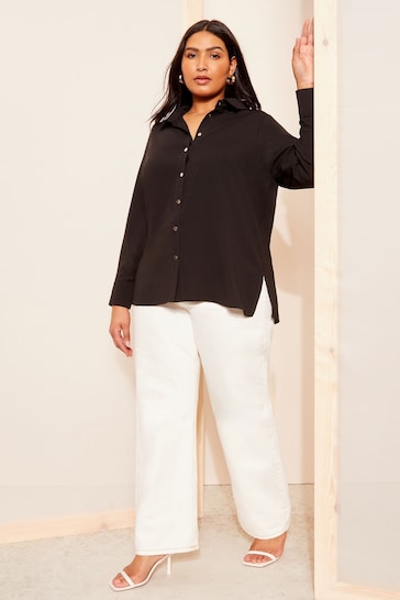 Curves Like These Black Long Sleeve Relaxed Shirt