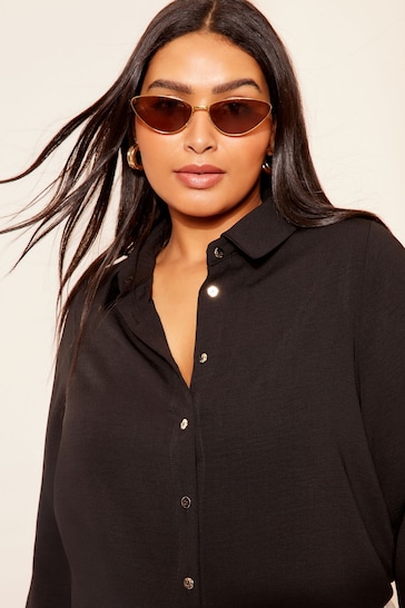 Curves Like These Black Long Sleeve Relaxed Shirt