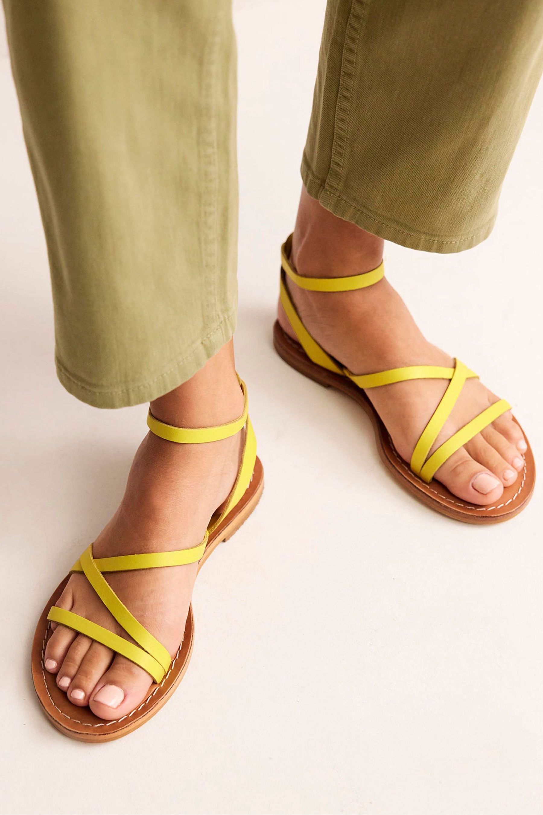 Buy Boden Yellow Everyday Flat Sandals from the Next UK online shop