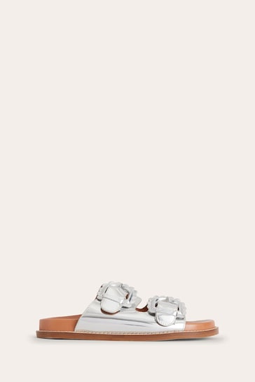 Boden Silver Double Buckle Sliders