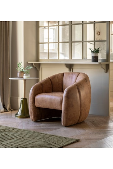 Gallery Home Tan Brown Codie Leather Armchair