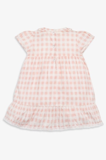 The Little Tailor Baby Pink Cotton Gingham Dress & Bloomer Set
