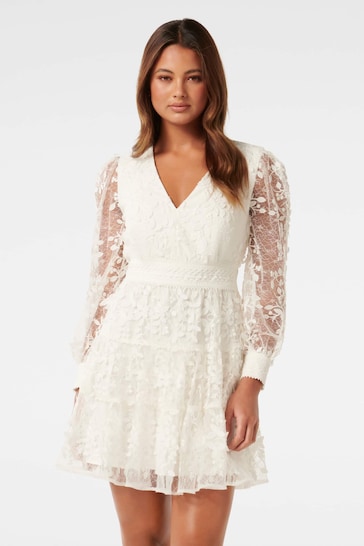 Forever New White Frances Lace Mini Dress