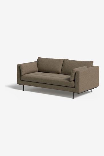 MADE.COM Textured Weave Moss Green Harlow 2 Seater Sofa