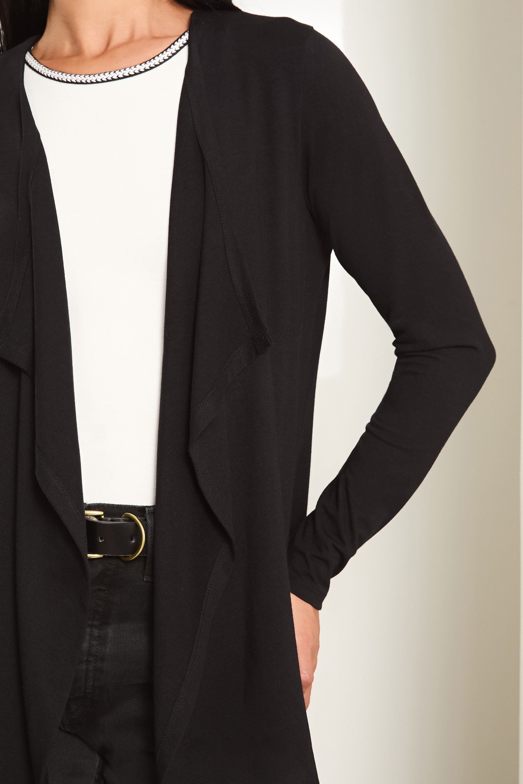 Lipsy Black Waterfall Cardigan