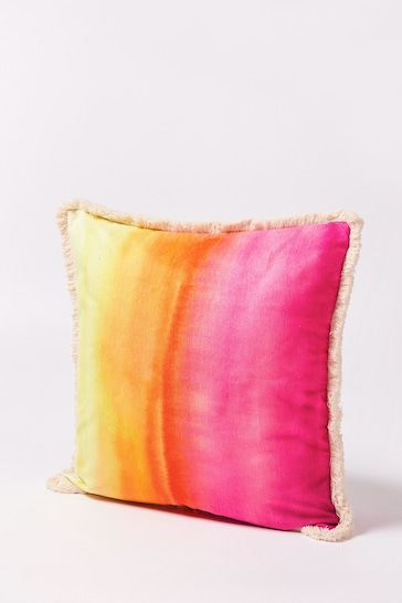 Oliver Bonas Yellow Solis Ombre Chenille Cushion Cover