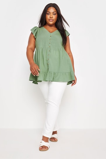 Yours Curve Green Boho Blouse