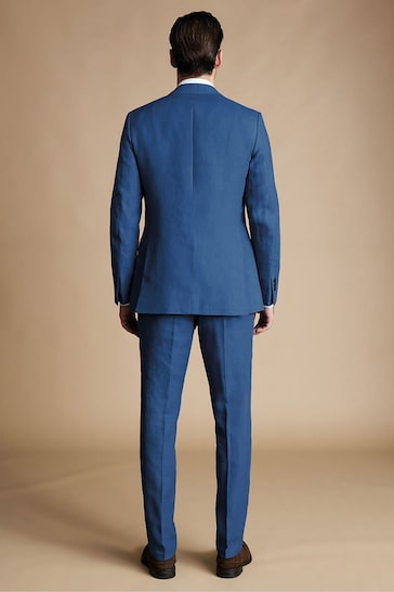 Charles Tyrwhitt Blue Slim Fit Linen Jacket