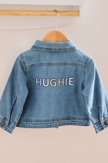 Personalised MultiColoured Letter Patch Denim Jacket by My 1st Years