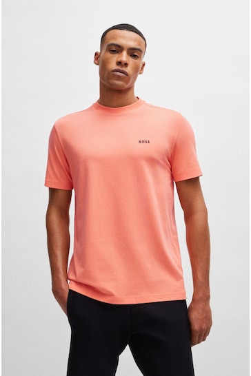 BOSS Red Contrast Logo Stretch Cotton T-Shirt