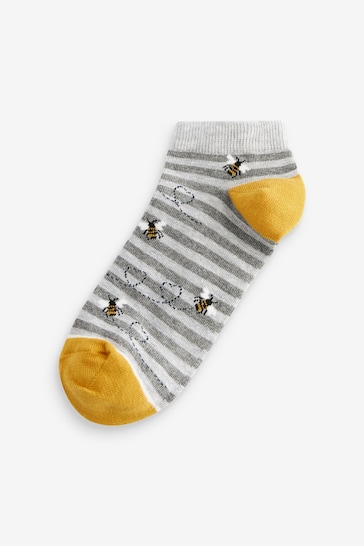 Navy/Ochre Bee Trainer Socks 5 Pack