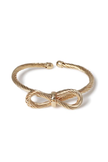 Aela Gold Tone Bow Wrist Cuff  Bracelets
