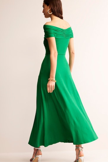 Boden Green Bardot Jersey Maxi Dress