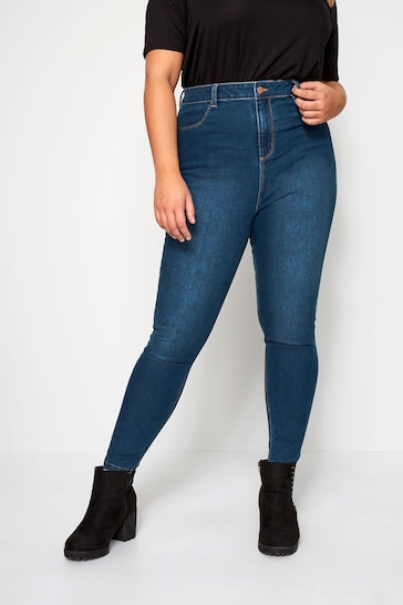 Yours Curve Blue Curve Skinny Stretch AVA Jeans