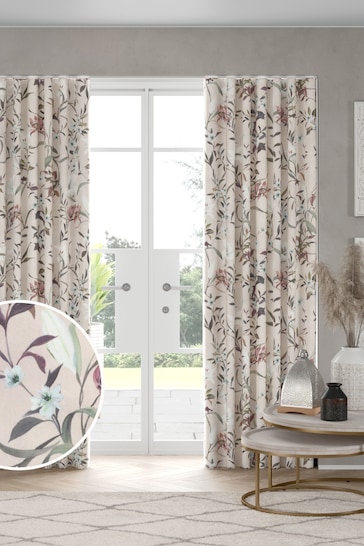 Pink Lily Floral Made to Measure Curtains