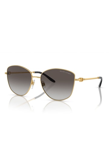 Ralph Lauren Gold Tone The Vivienne Rl7079 Round Sunglasses
