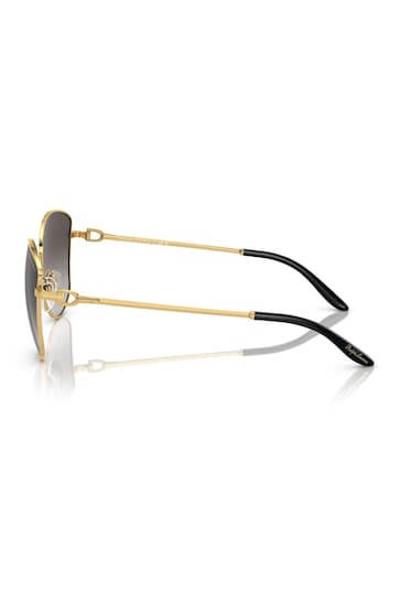 Ralph Lauren Gold Tone The Vivienne Rl7079 Round Sunglasses