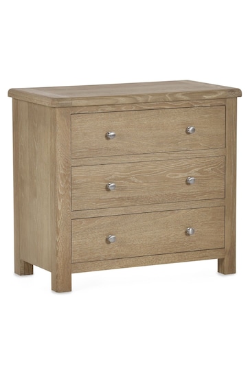 Julian Bowen Brown Memphis Limed 3 Drawer Chest