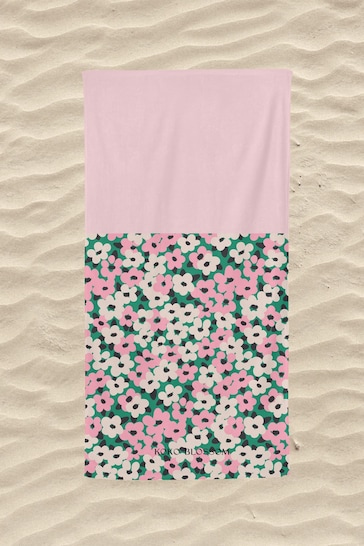 Personalised Pink floral Beach Towel by Koko Blossom