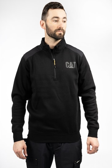 Caterpillar Essential 1/4 Zip Black Sweatshirt