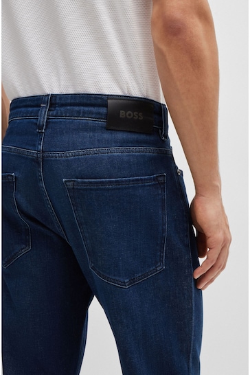 BOSS Blue Regular-Fit Jeans In Blue Comfort-Stretch Denim