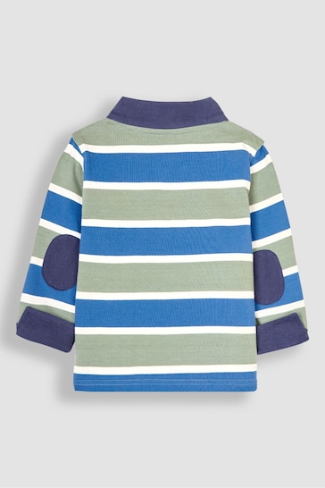 JoJo Maman Bébé Khaki Green Stripe Rugby Top