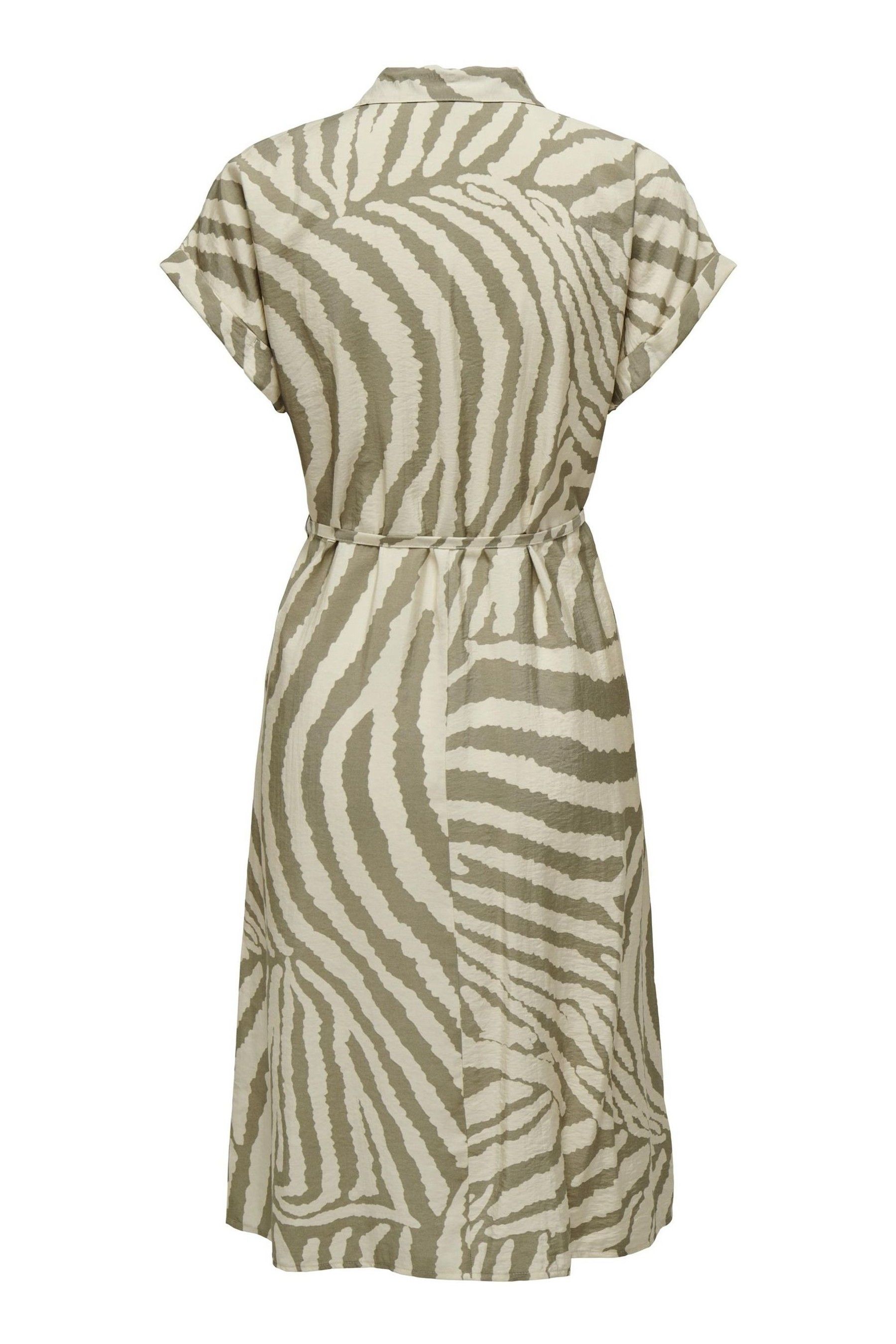 Buy JDY Green Zebra Print Short Sleeve Shirt Dress from the Next UK online shop