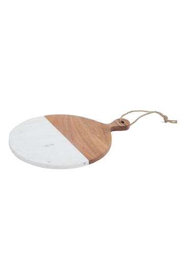 Maison by Premier White Small Marble And Acacia Wood Paddle Board