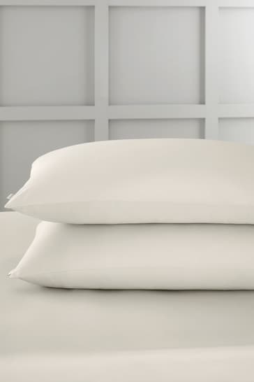 Bianca Oyster 400 Thread Count Cotton Sateen Pair Pillowcases