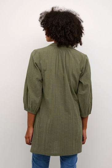 Kaffe Casual Fit Green Emily Johnny Collar Tunic