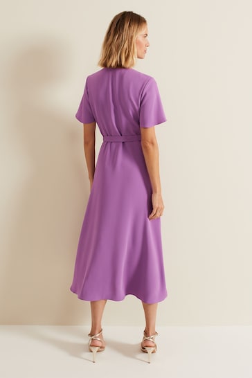 Phase Eight Purple Julissa Frill Wrap Dress