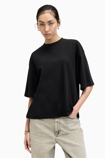 AllSaints Black Amelie T-Shirt