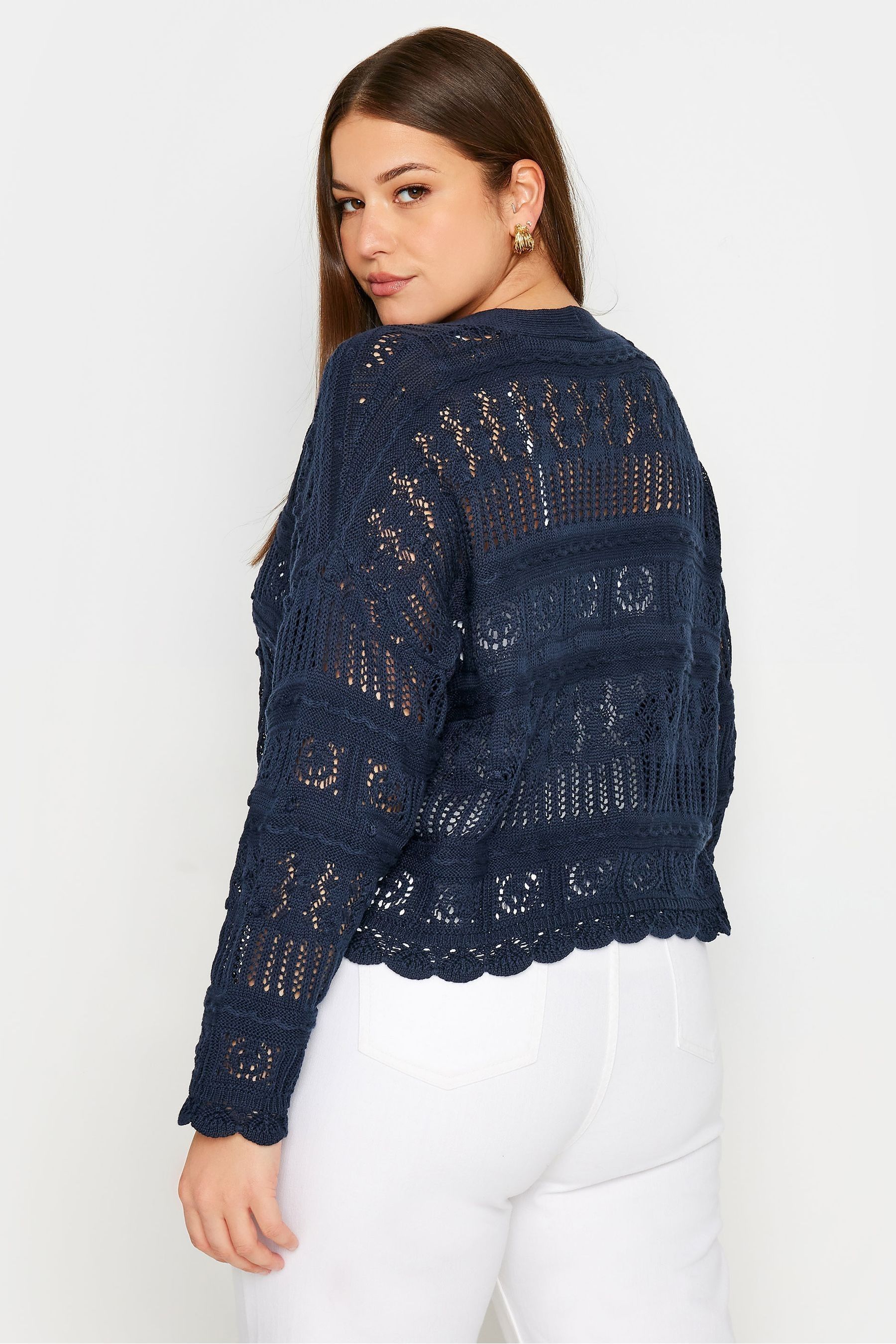 Cropped pointelle cardigan new arrivals