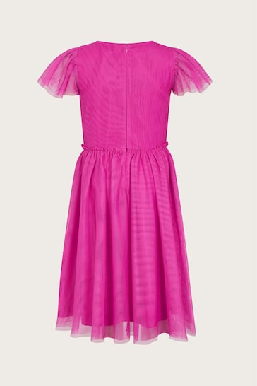 Monsoon Pink Emma Sequin Ruffle Dress