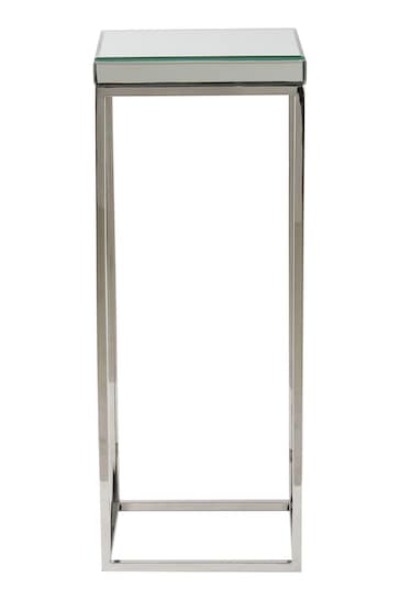 Pacific Mirrored Glass and Silver Square Side Table