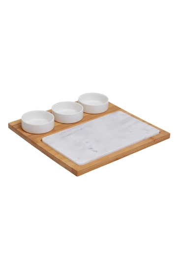 Maison by Premier 5 Piece White Marble And Ceramic Serving Board