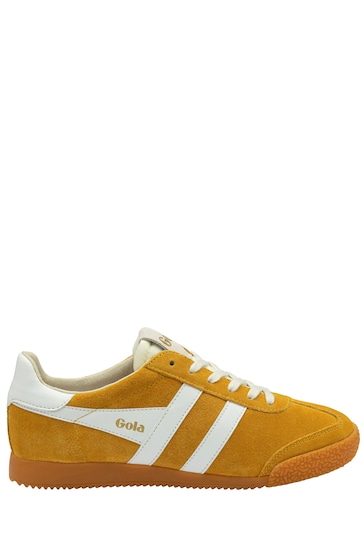 Gola Yellow Ladies Elan Suede Lace-Up Trainers